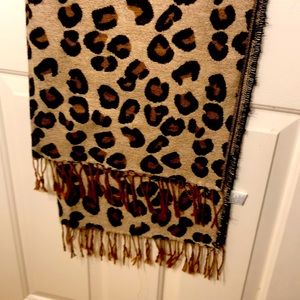 Leopard print wrap scarf